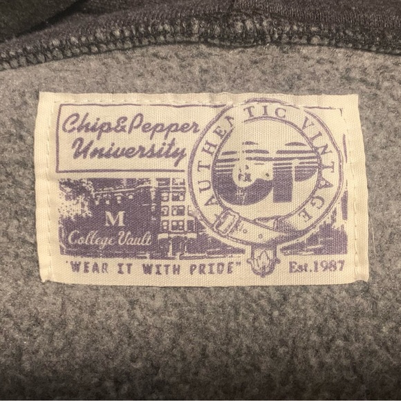 NWOT | Chip & Pepper Cropped Distressed Gray/Blue Zip Front Hoodie, M - Picture 7 of 8